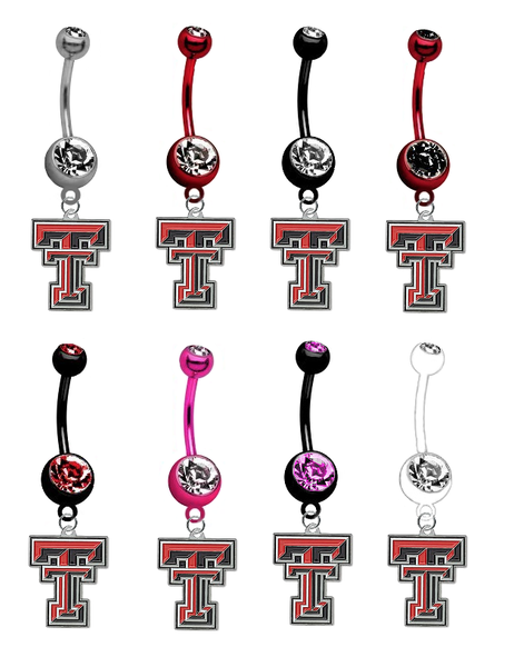 Texas Tech Red Raiders NCAA College Belly Button Navel Ring - Pick Your Color