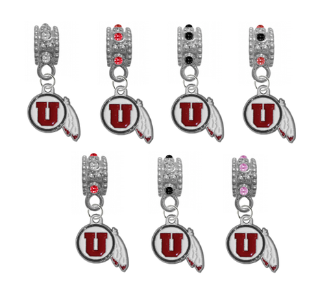 Utah Utes NCAA Crystal Rhinestone European Bracelet Charm